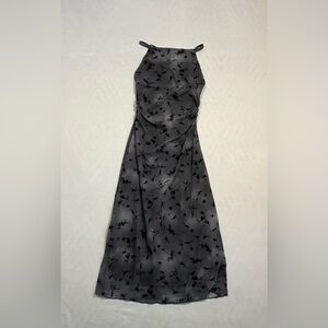 Wild Fable Grey Floral Mesh Midi Dress - XS